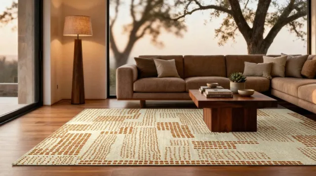 Louis de Poortere Wasbaar Binnen & Buiten Vloerkleed - 170 x 240 cm - Louis De Poortere Zen Garden Dryed Banana - Laagpolig Tapijt - Gerecycled PET - Made in Belgium - Circulair Brown