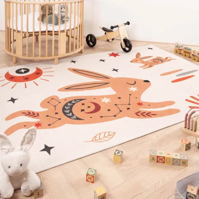 Amiah Kindervloerkleed konijn - Happy Dreams Multicolor