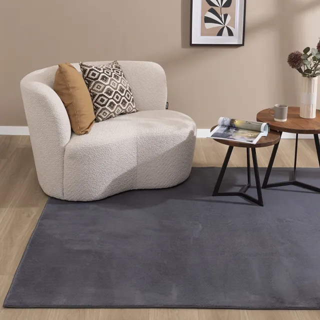 NATURL. Zacht laagpolig vloerkleed - Cozy Antraciet - 200x270cm