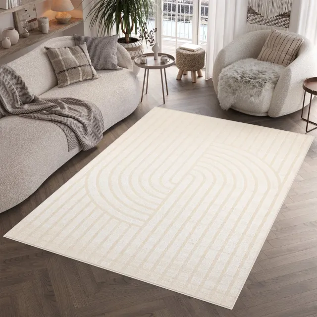 Tapiso Patio Vloerkleed Tuintapijt Outdoor Beige Buitenkleed Kleed Maat- 140x200 Creme 3