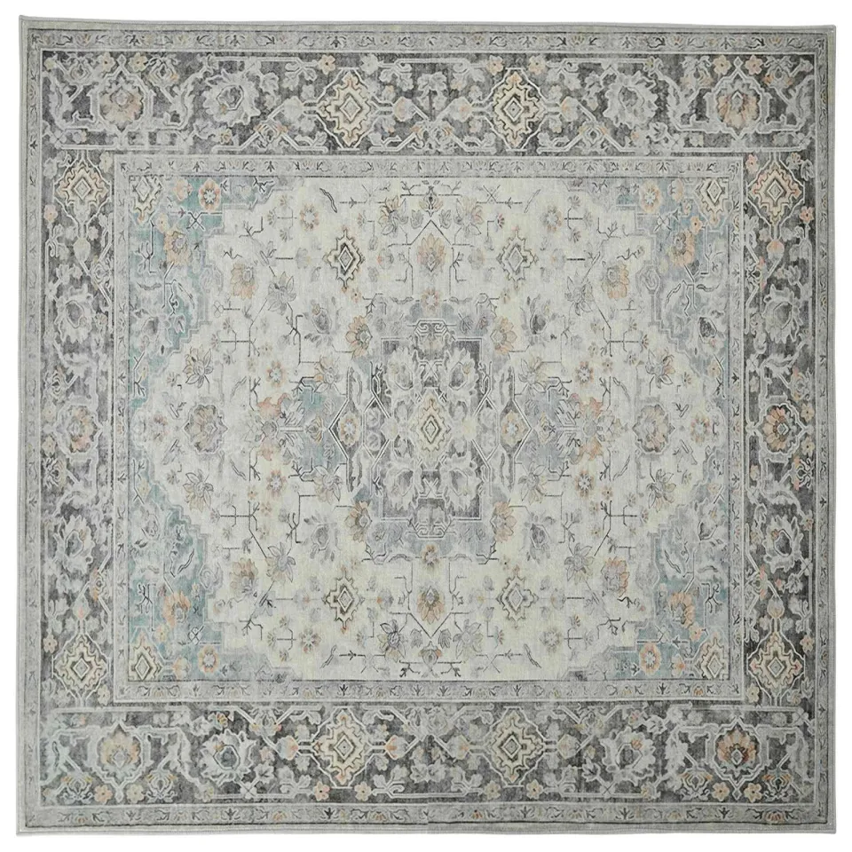 vidaXL Vloerkleed ORIZ Crèmekleurig 240 x 240 cm 100% polyester