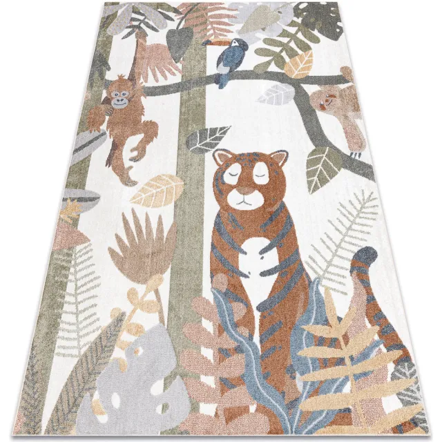 RUGSX Kleden Rugsx Tapijt BONO 8426 Oerwoud, wilde dieren crème/donk 200x290 cm Beige