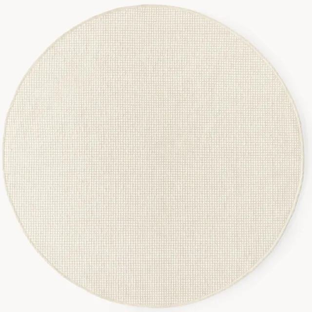 Westwing Collection Rond wollen vloerkleed Amaro, handgeweven Beige