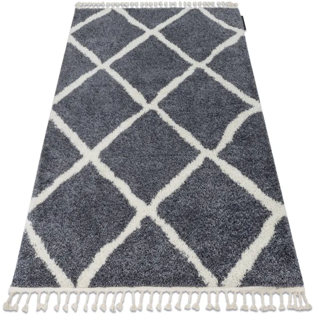 RUGSX Kleden Rugsx Tapijt BERBER CROSS B5950 grijskleuring / witrand 240x330 cm