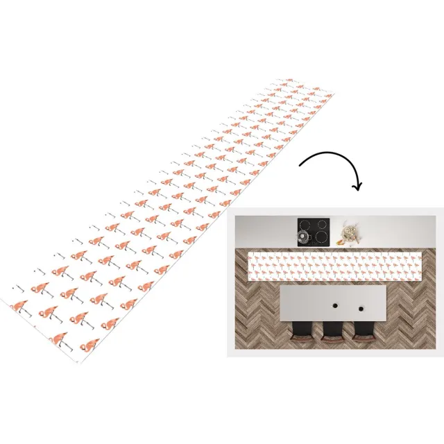 KitchenYeah Keukenloper - Keukenmat - Patronen - Vogel - Flamingo - Keuken vloerkleed Multicolor