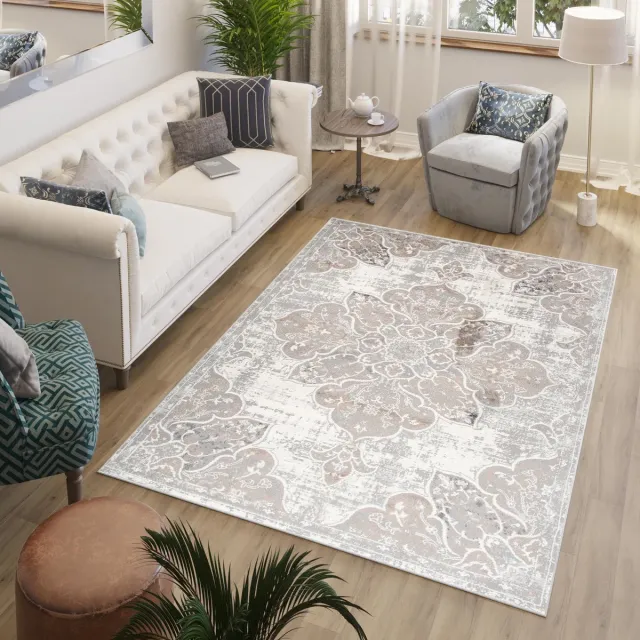 Tapiso Valley Vloerkleed Tapijten Woonkamer Oosters Oriental Maat- 160x220 Beige Bruin1