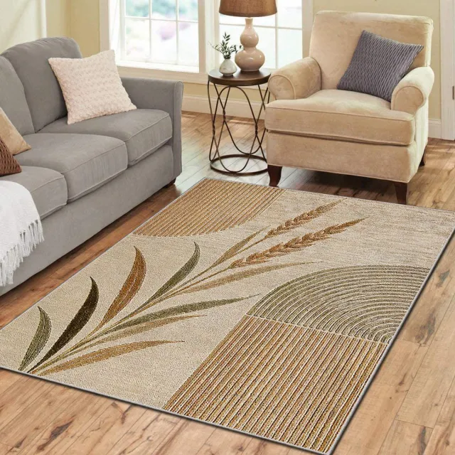 Zeo Wood Vloerkleed - Tapijt Woonkamer - Vloerkleed 160*230 cm - Anti Slip - Machinewasbaar Gouden Tarwe
