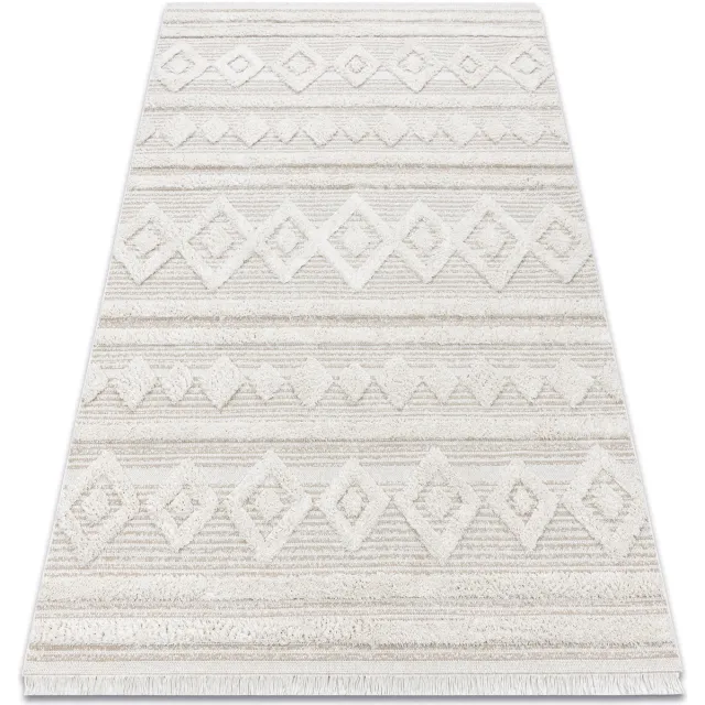 RUGSX Kleden Rugsx Tapijt MOROC 22322 Ecologisch, EKO SISAL ruiten, 155x220 cm Beige