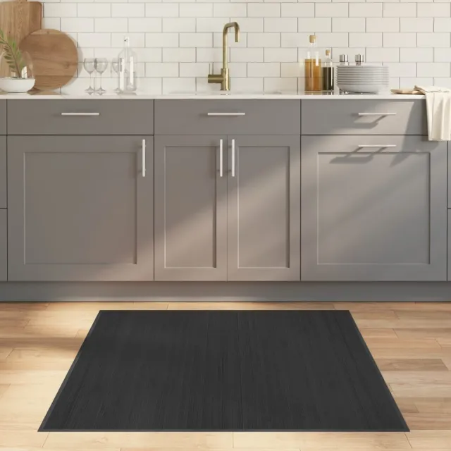 vidaXL Vloerkleed vierkant 100x100 cm bamboe grijs