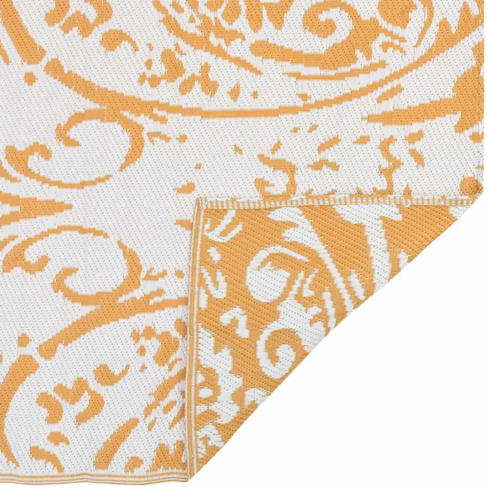 vidaXL Buitenkleed ARAKIL 190x290 cm PP oranje en wit, foto 3