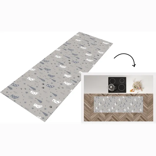 KitchenYeah Keukenloper - Loper keuken - Sokken - Patronen - Kerst - Keukenloper vinyl Multicolor