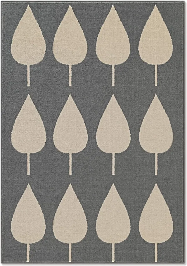 flycarpets Kindervloerkleed Adventures - Lovely Leaves - Blauw / Creme 120x170 cm