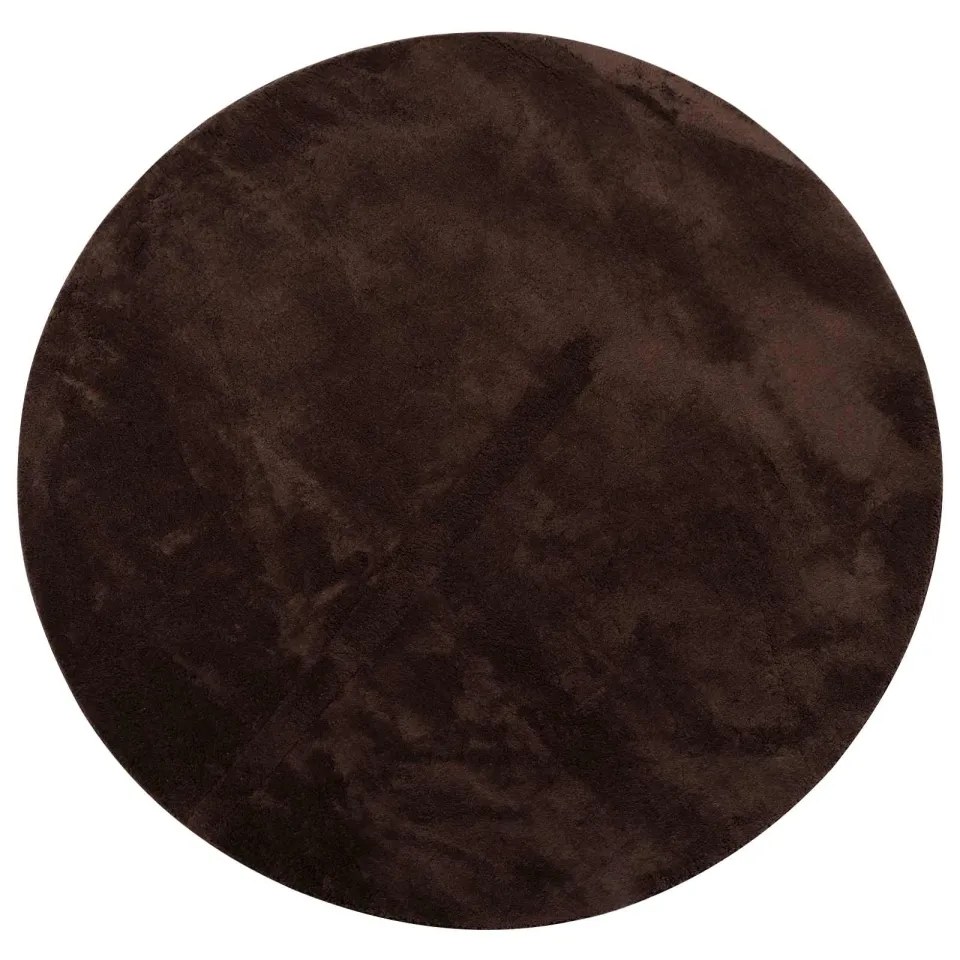 vidaXL Medium pile zachte en wasbare tapijt HUARTE Bruin Ø 160 CM, foto 3