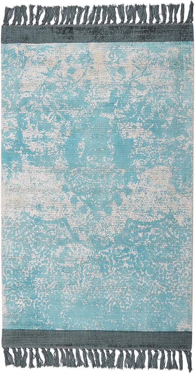 Beliani AKARSU - Vloerkleed - Lichtblauw - Viscose, foto 2