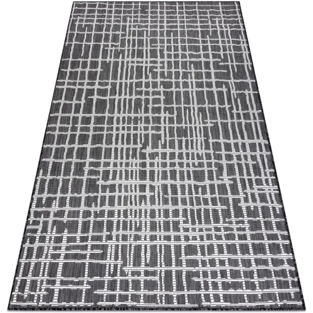 RUGSX Kleden Rugsx Sisal tapijt SISAL SION geruite , Lijnen 140x190 cm Zwart