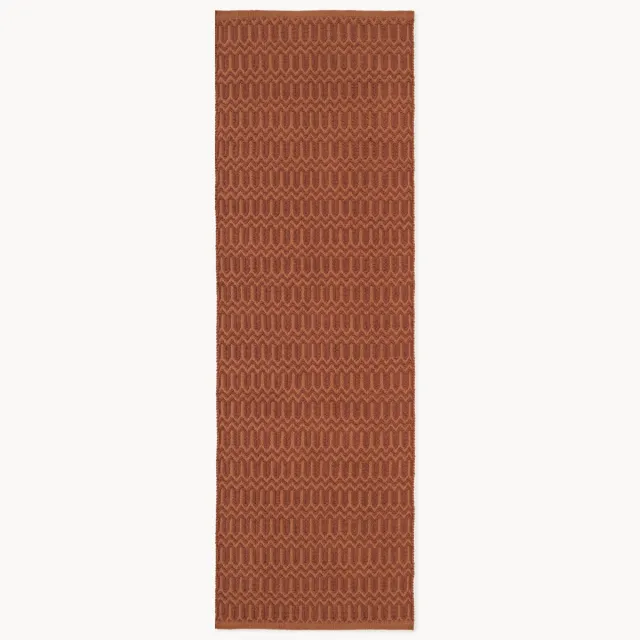 Westwing Collection Handgeweven outdoor loper Rune met geometrisch patroon Lichtbruin