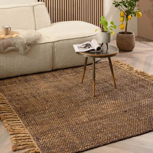 Boho&me Jute vloerkleed vierkant - Chunky bruin/naturel 200x200
