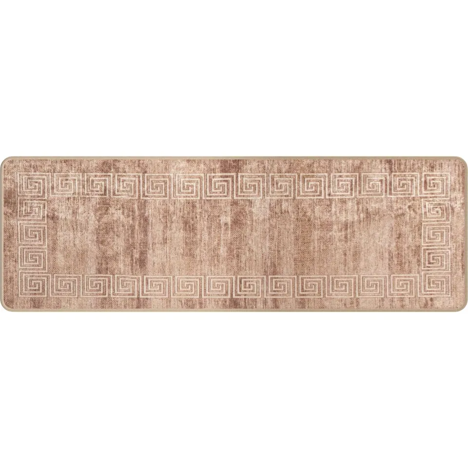 vidaXL Vloerkleedloper MARSA Beige en goud 50 x 150 cm Wit