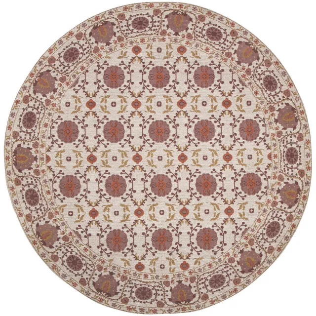 Kwantum Winnipeg rond vloerkleed multicolor Rood#Multicolor#Roze