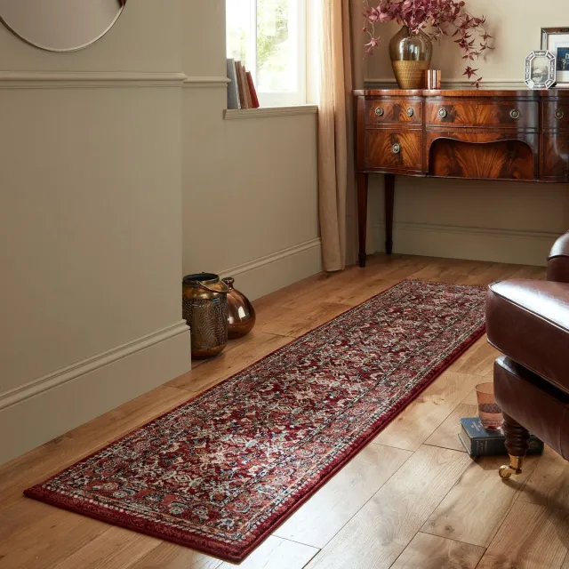 flycarpets Loper Klassiek Vloerkleed - Vintage - Sandford - Rood