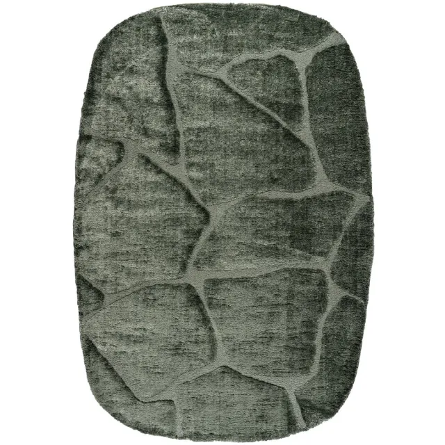 Tapis Home Tapison Home Kyoto 014.0067.4373 SH2 Vloerkleed - 160 x 230 cm - Groen - Organisch - Polyester - Eetkamer, Woonkamer, Slaapkamer - Abstract, Effen - Modern