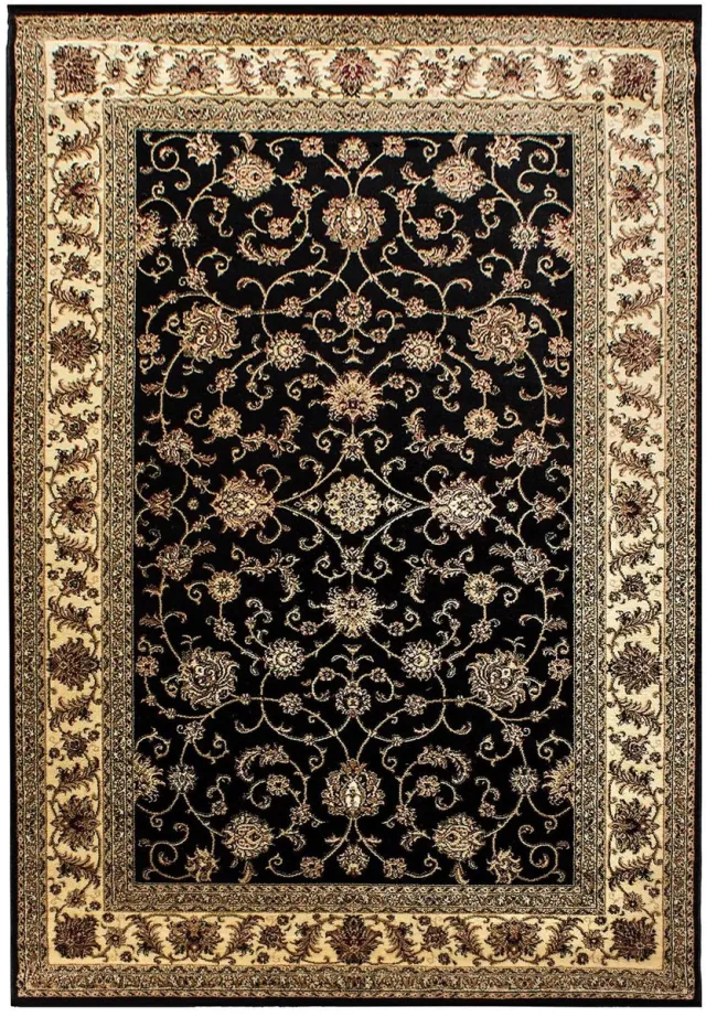 Dutch XXL Perzisch Tapijt | Marrakesh | Floraal | Zwart | 120x170 cm