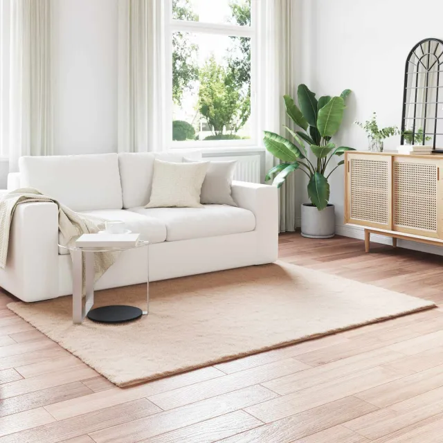 vidaXL Antislip vloerkleed van imitatie konijnenbont OLITE crème, foto 2