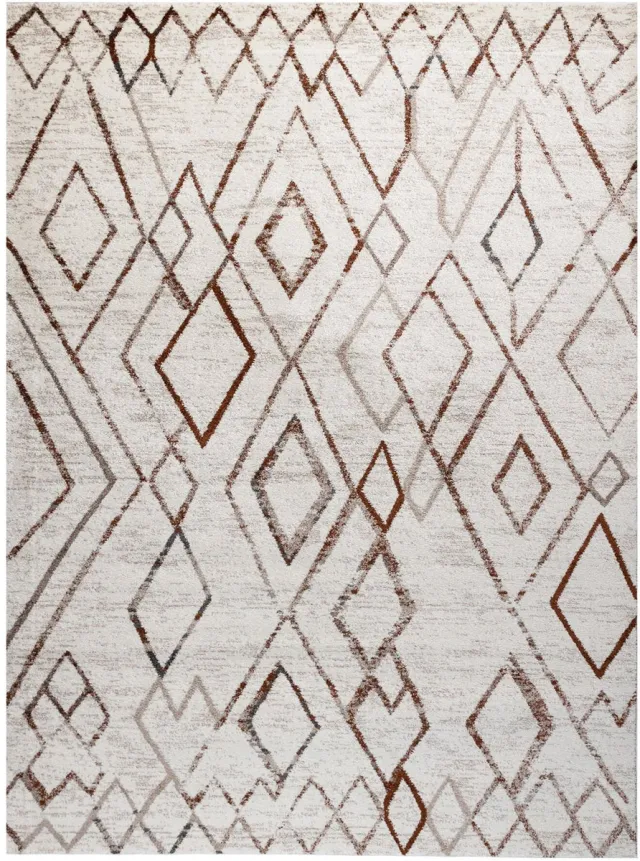 Fraai Hoogpolig vloerkleed - Blend Diamond Terracotta - 240x330cm