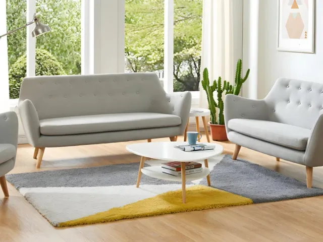 Vente-unique Vloerkleed in microvezel YULE - Meerkleurig - 160 x 230 cm Veelkleurig