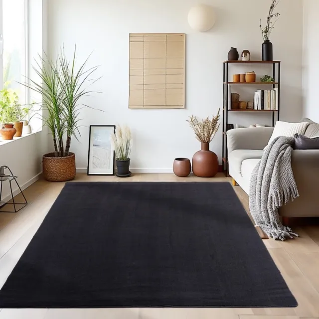 TapisTrend Designer tapijt Zwart 240x340 cm Binnenkleed, voor de woonkamer, duurzaam en slijtvast, platgeweven, natuurlijke uitstraling