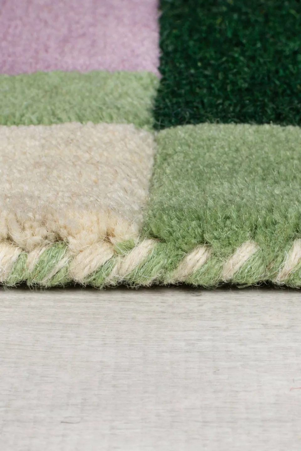 Flair Rugs Kai Wol Vloerkleed met Border groen, foto 6
