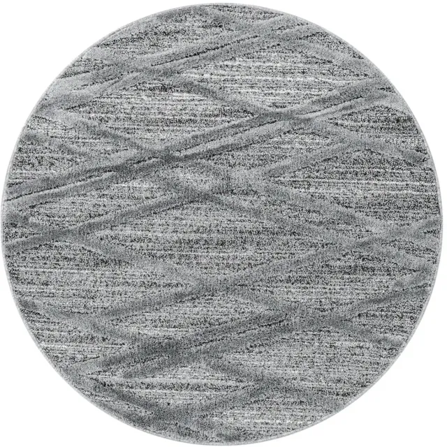 Dutch XXL Rond Vloerkleed | Tapijt | Pisa | Geometrisch | Grijs | 80x80 cm