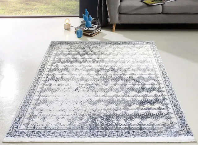 flycarpets Hana Wasbaar Vintage Vloerkleed - Grijs - Laagpolig Tapijt Woonkamer - 200x290 cm