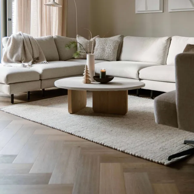 MrCarpet Wollen vloerkleed Beige/gemeleerd Gotland 200x290cm (populair) Mrcarpet Beige gemeleerd