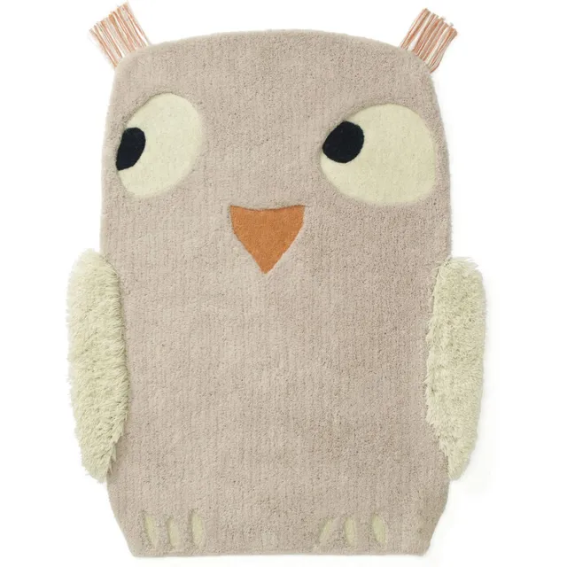 Kids Concept Kid's Concept Vloerkleed 90 cm x 120 cm Uil Edvin Roze
