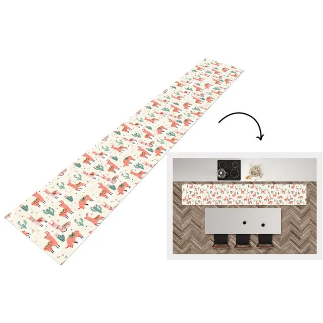 KitchenYeah Keukenloper - Keukenmat - Lama - Patronen - Cactus - Keuken vloerkleed Multicolor