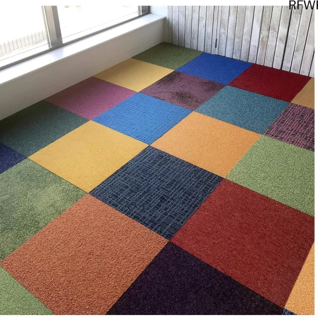 RFWR Zelfliegende Tapijttegels 50x50 cm - Perfect voor Elke Ruimte | Duurzaam en Makkelijk te Leggen Shades of Colors
