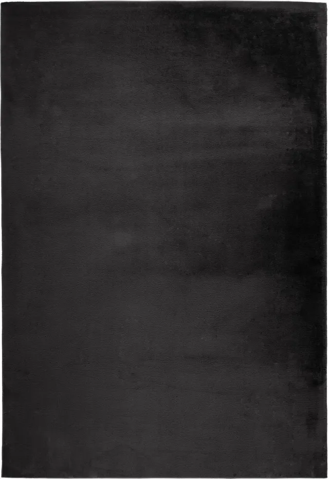 Padiro stijlvol laagpolig vloerkleed 120 x 170 cm - donkergrijs - modern effen ontwerp - met een zachte uitstraling - voor vloerverwarming - van polyester en katoen