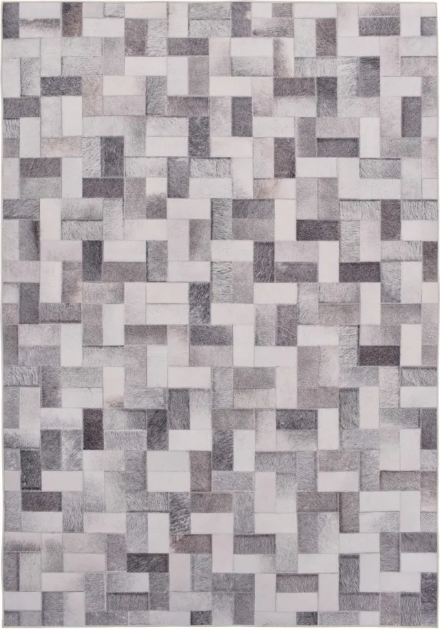 Vercai Rugs Nova Dots Collectie - Laagpolig Vloerkleed - Bedrukt Tapijt voor Woonkamer - Polyester - Grijs - 80x150 cm