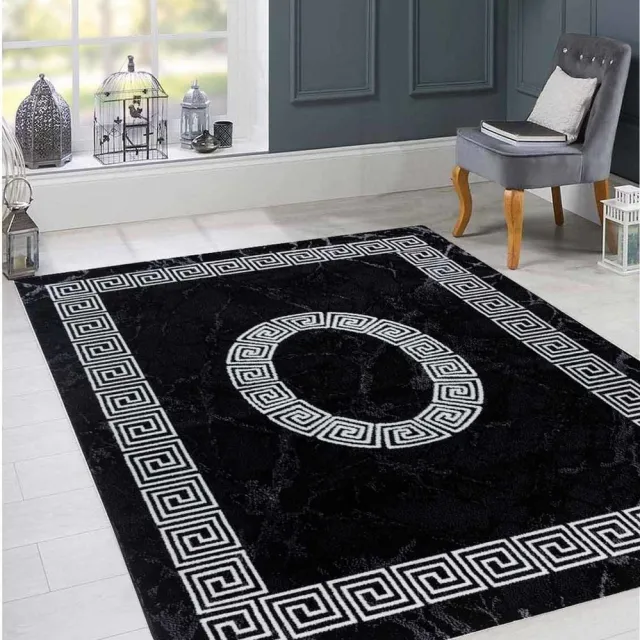 flycarpets Marlon Laagpolig Vloerkleed Modern - Zwart - 80x150 cm