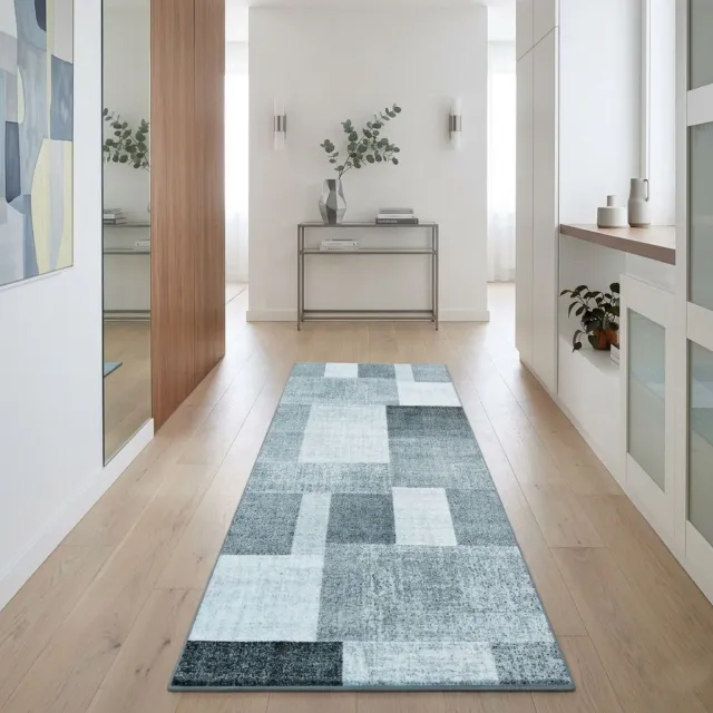 Floordirekt Tapijtloper Lucano - Op Maat - Modern - Antislip Woonvloerkleed - Antraciet - 80 x 300 cm