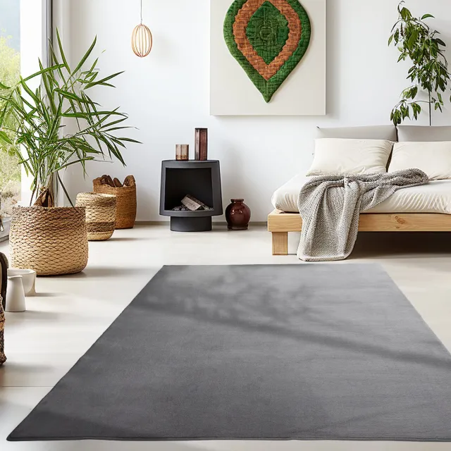 Muratap Sky Soft Uni Basic - Vloerkleed - Laagpolig - Effen Kleur - Grijs - Woonkamer Tapijt- 80x150 CM