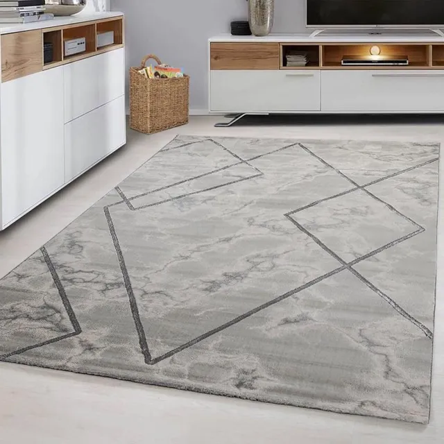 flycarpets ALBA MODERN GRIJS VLOERKLEED MARMER DESIGN