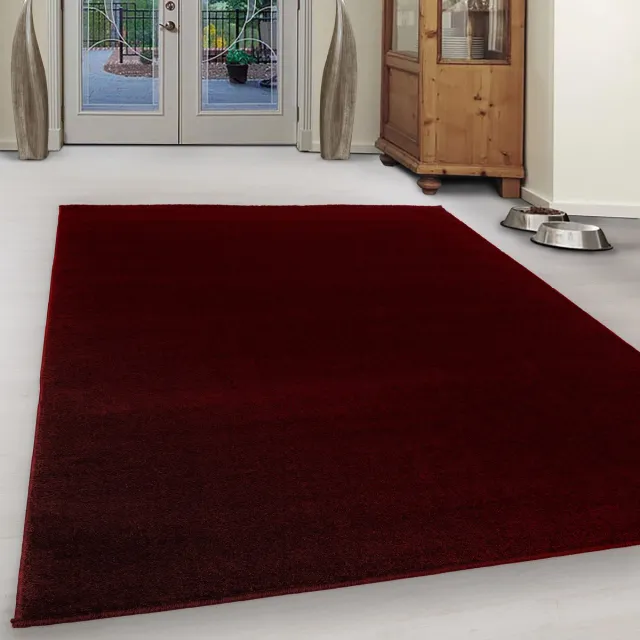 flycarpets Liam Effen Rood Vloerkleed - Voor binnen - Laagpolig - 80x250 cm