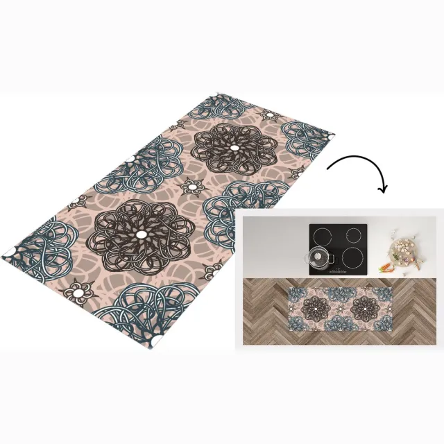 KitchenYeah Keukenloper - Loper keuken - Patronen - Abstract - Bloemen - Keukenloper vinyl Multicolor