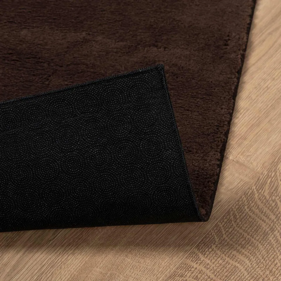 vidaXL Medium pile zachte en wasbare tapijt HUARTE Bruin 120 x 120 cm, foto 4