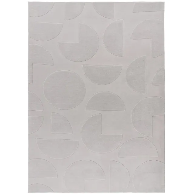 Dutch XXL Japandi Vloerkleed | Tapijt | Focus | Geometrisch | Zilver | 120x170 cm