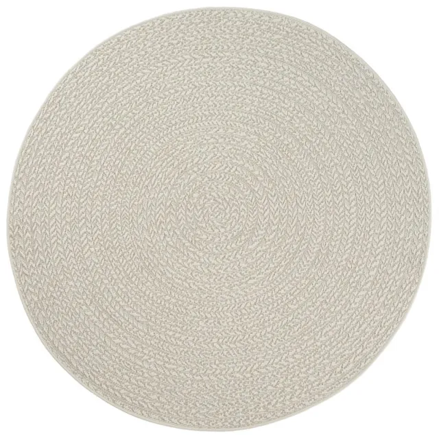 TapisTrend Designer tapijt Crème Modern vloerkleed Jute gevlochten effect en concentrisch ovaal patroon voor woonkamer, slaapkamer en eetkamer Beige