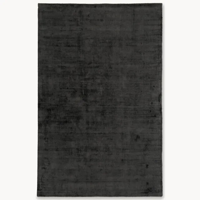 Westwing Collection Handgeweven viscose vloerkleed Jane Zwart
