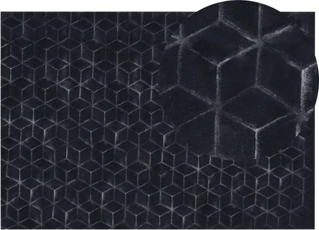 Beliani THATTA - Shaggy vloerkleed - Zwart - 160 x 230 cm - Polyester